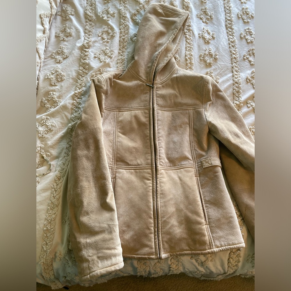 Maurices Hooded Leather Jacket Size M